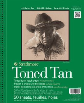 id-412-9toned_tan Strathmore 400 Toned Sketch paper Spiralblock 118g