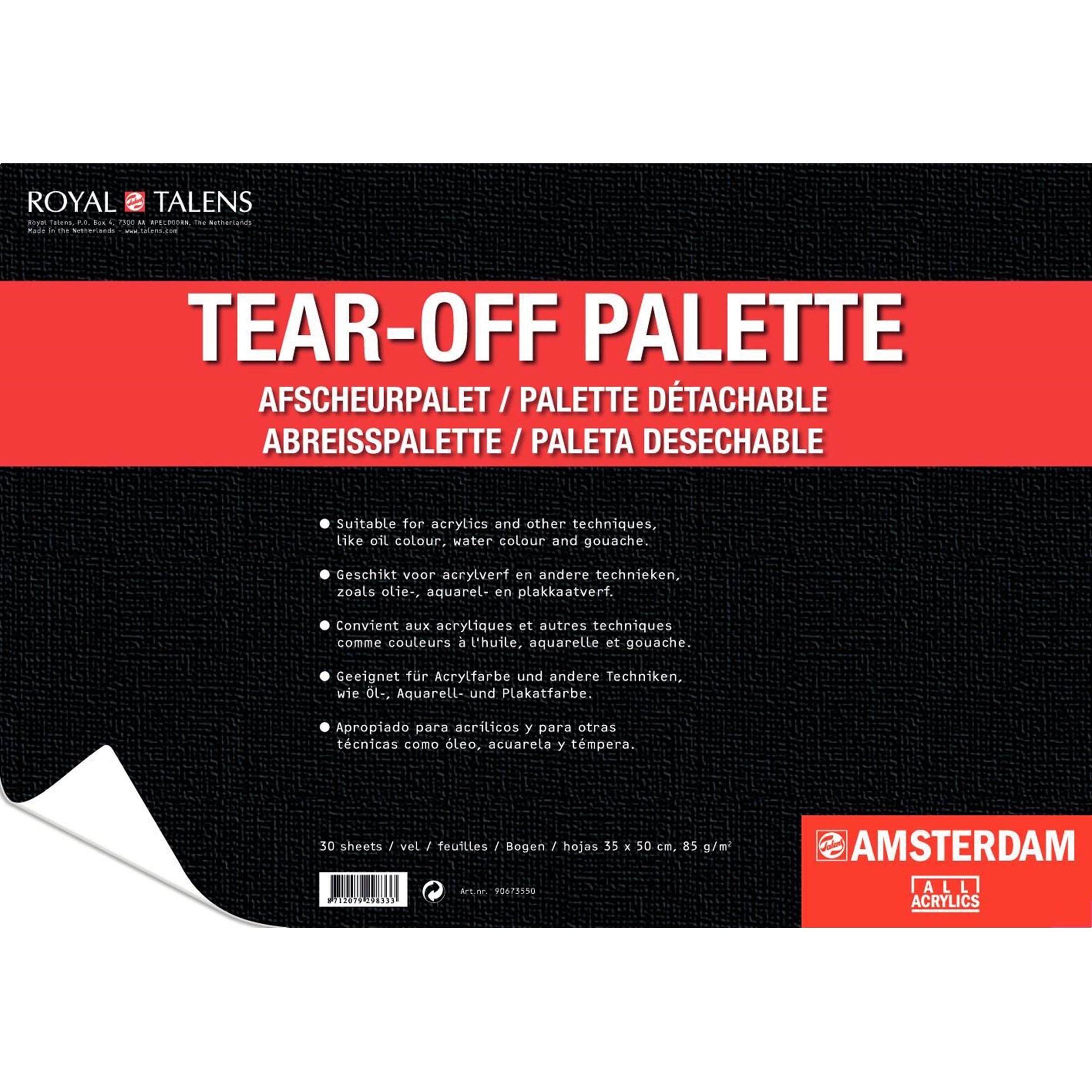 Amsterdam-Tear-Off-Palette Royal Talens Amsterdam Acrylfarbe Abreißpalette XL 35x50 cm