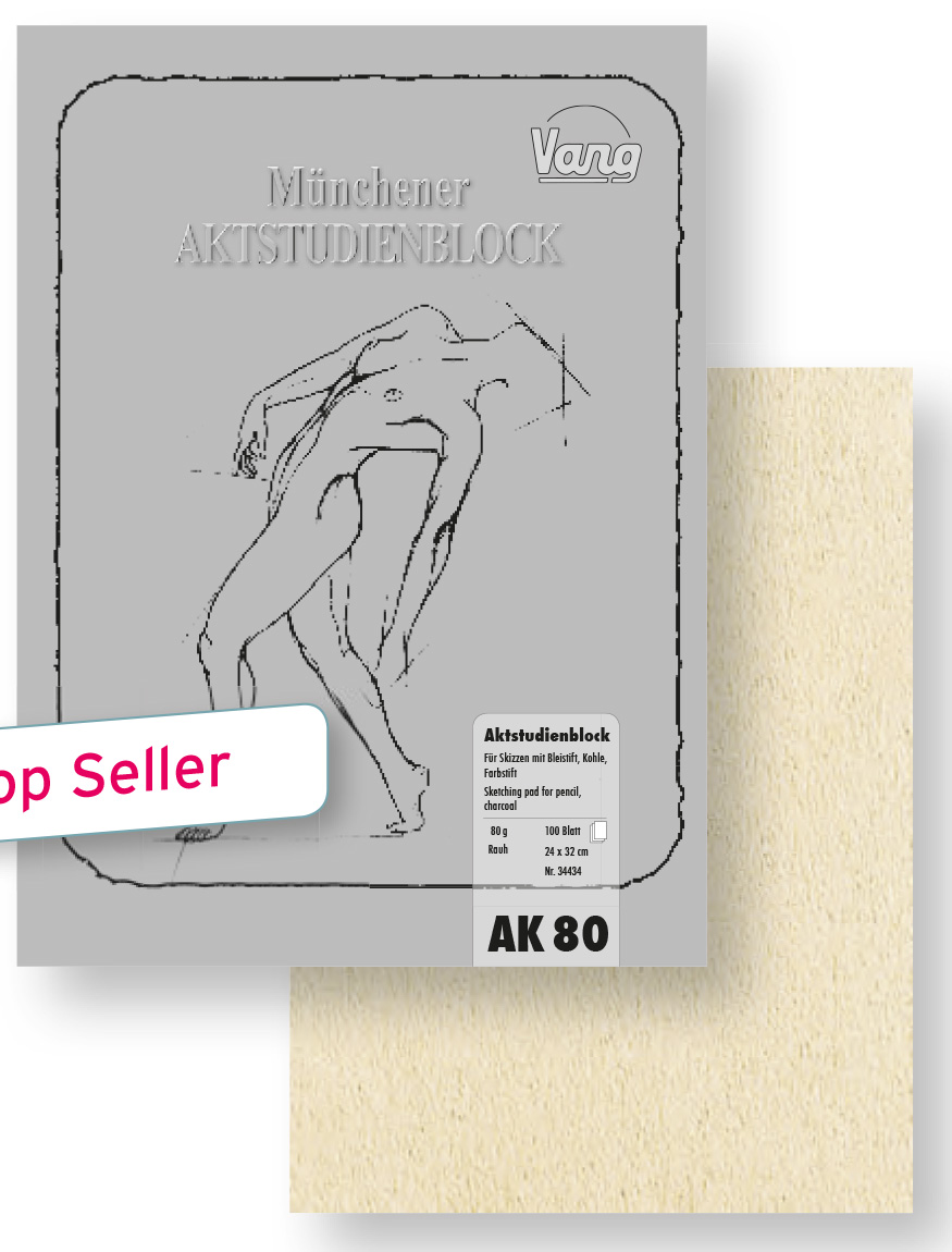 80 Vang Münchener Aktstudienblock-Sketching Pad 80g