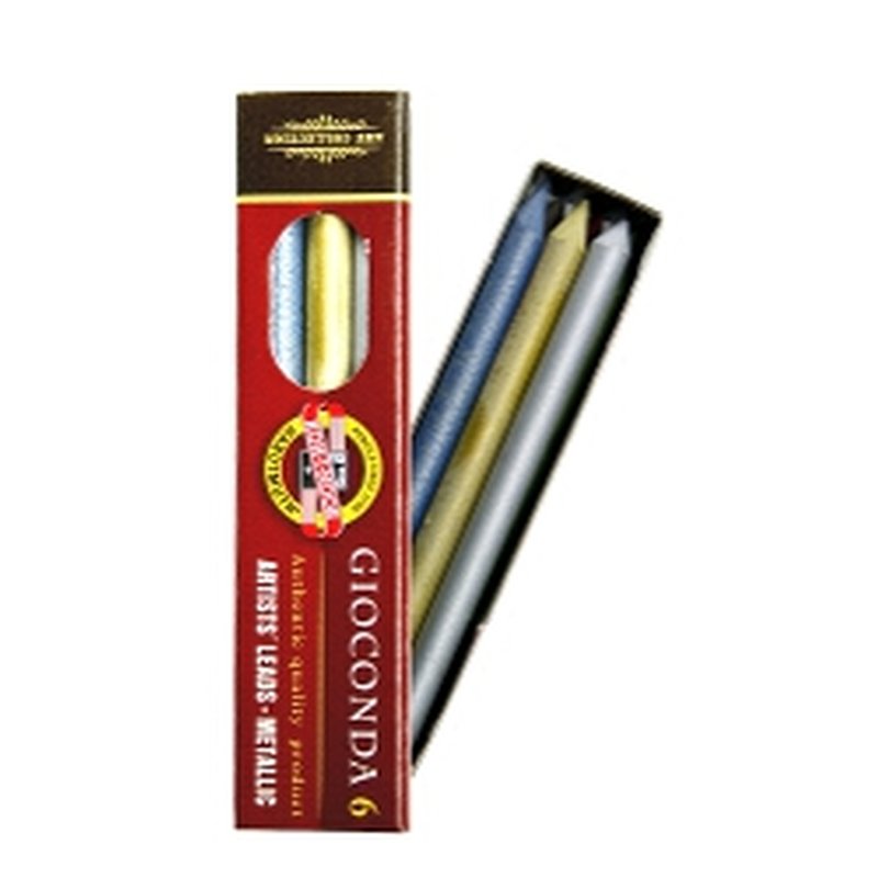minen-56-x-80-mm-farbminen-kurz-metallic-mix-im-6er-pack KOH I NOOR Farbminen GIOCONDA - 5.6 mm - Metallic Mix - 6er Pack (4380)