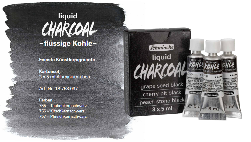 Schmincke fluid charcoal 3 x 5ml