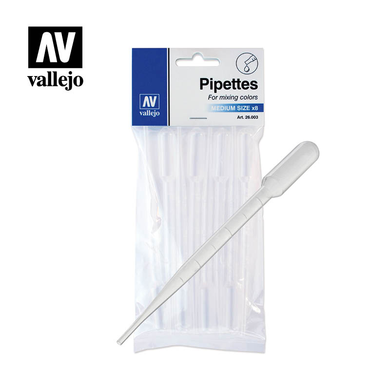 pipettes-3ml-vallejo-hobby-tools-26003 Vallejo Pipettes 3 ml./0.10 fl.oz. (8 Stk)